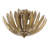 15" 3-Light Antique Gold Leaf Semi-Flush Mount Ceiling Light