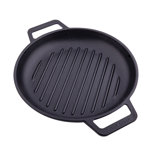 Victoria Cast Iron 10 in. Grill Pan with Double Loop Handles, Seasoned