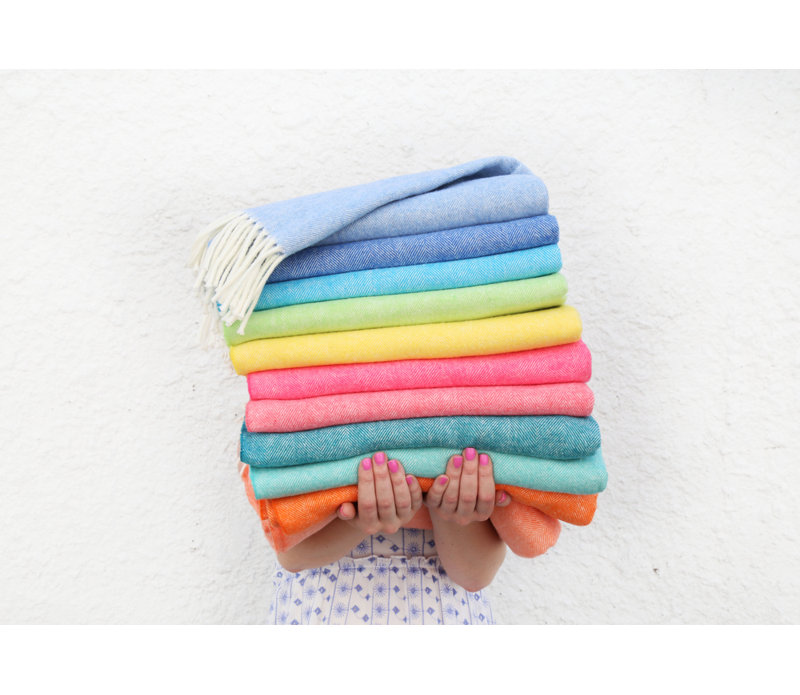 Italian Herringbone Throw Blanket, Marina