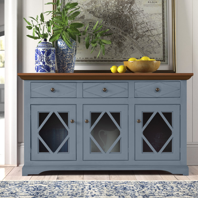 Alzahra 54.5'' Sideboard, Caribbean Rum, Midnight Blue
