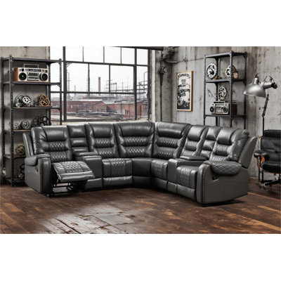 Bikales 3-Pieces 193.6" Pillow Top Arms Reclining Sofa by Lark Manor