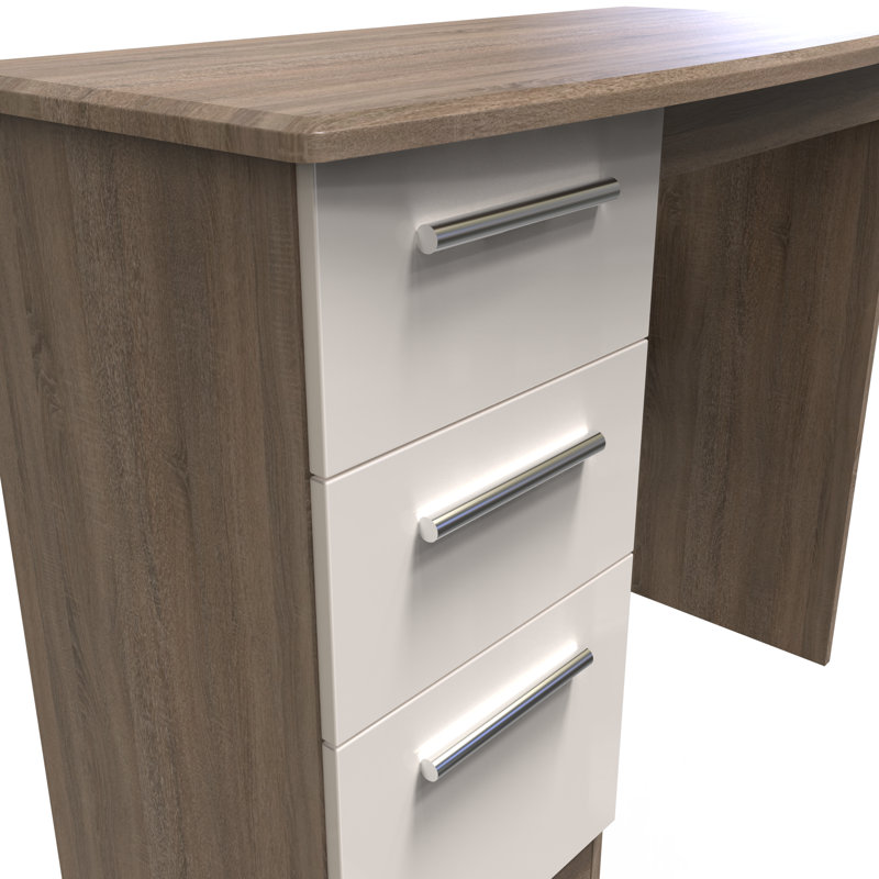 Fully Assembled Yantarni 3 Drawer 93Cm W Chest of Drawers, Coffee/White