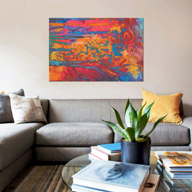 « rm 091 » par iris scott abstracts, impression sur toile, H 12 po x l 18 po x P 1,5 po, Toile tendue, Pas de tapis