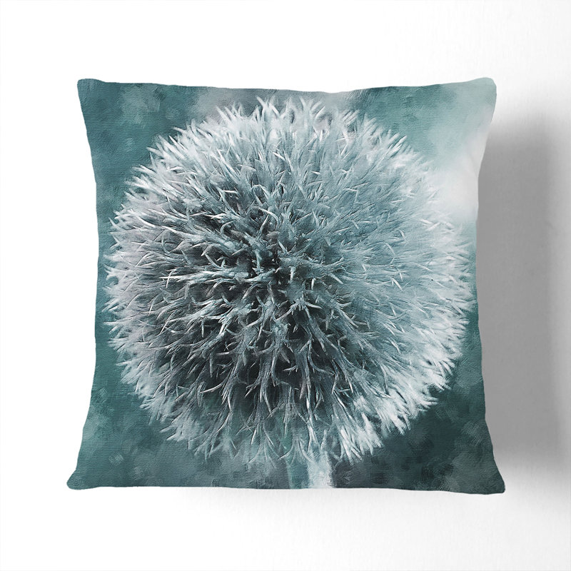 Globe Thistle Painting Cushion with Filling, 40cm H x 40cm W x 15cm D
