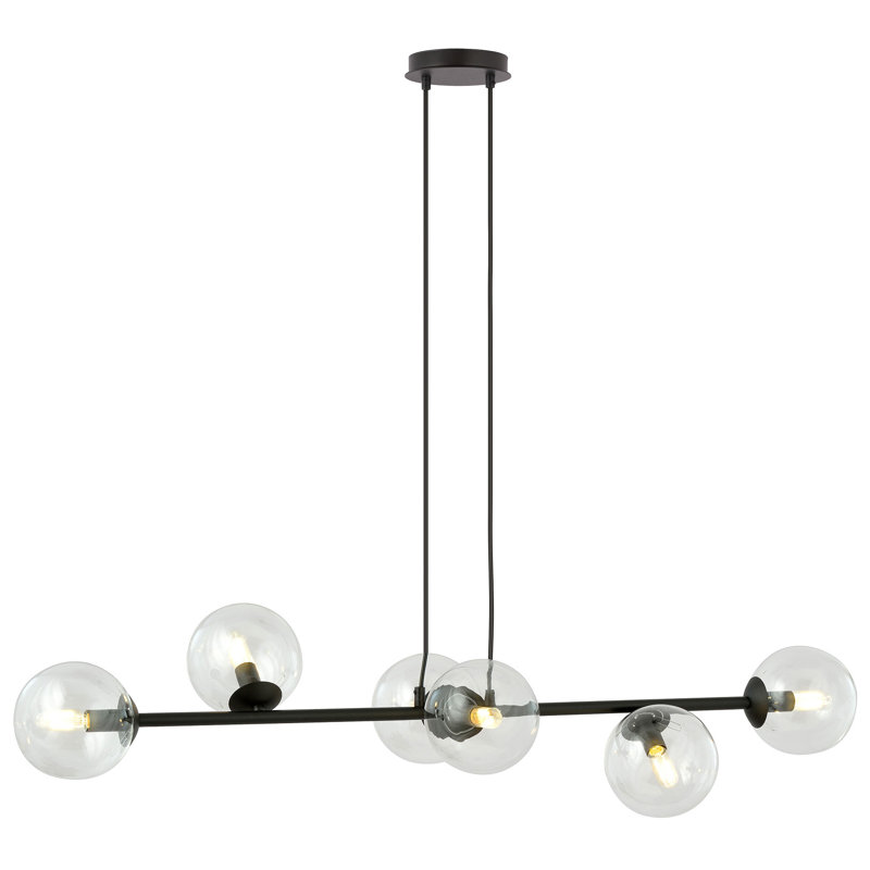 Colbert 6 - Light Kitchen Island Pendant, Transparent, Black