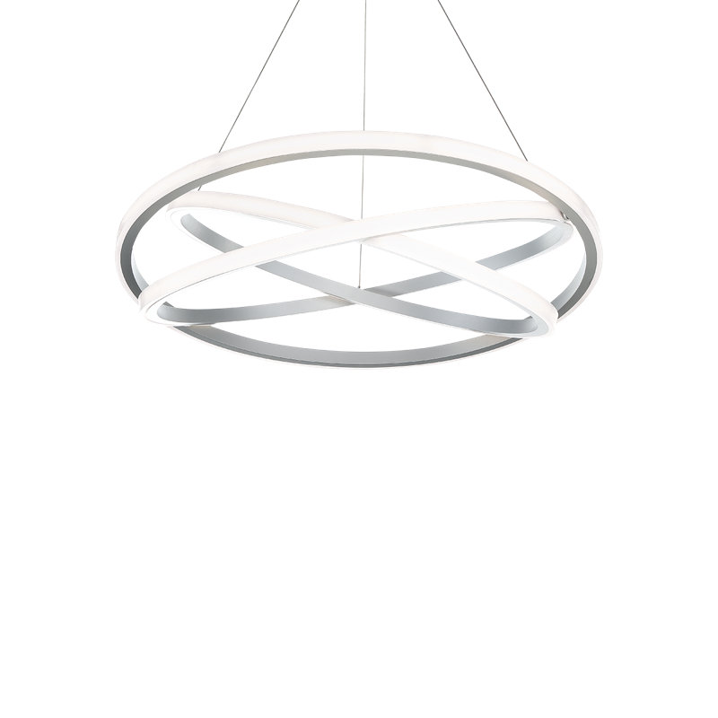 Veloce Unique Tiered Dimmable LED Chandelier, Titanium, 8" H x 38" W x 38" D