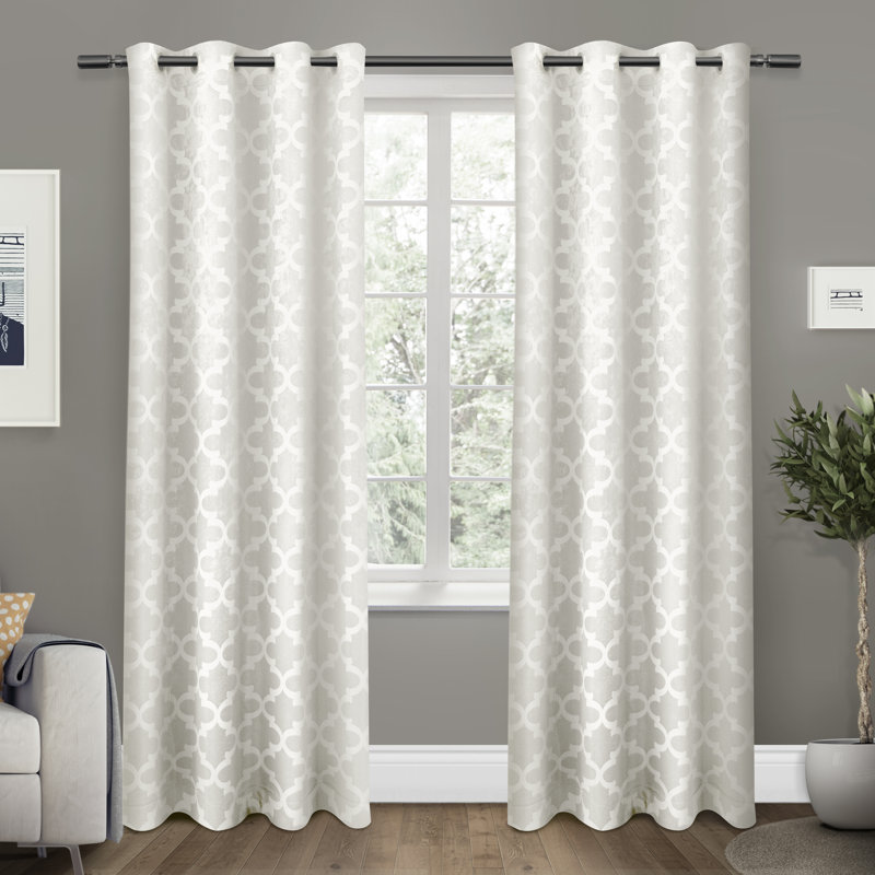 Cartago Insulated Woven Room Darkening Grommet Top Curtain Panel Pair, Vanilla, 54" W x 84" L
