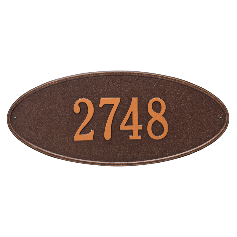 Plaque d'adresse murale sur 1 ligne Madison, Cuivre antique, Oui