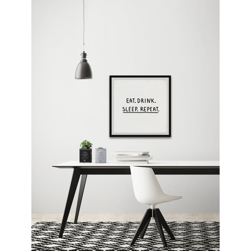 «Eat Drink Sleep», reproduction encadrée, H 24 po x l 24 po x P 1,5 po