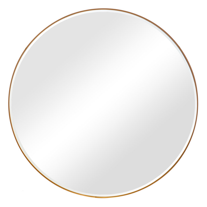 Lillianna Metal Flat Wall Mirror, 80cm H x 80cm W, Gold