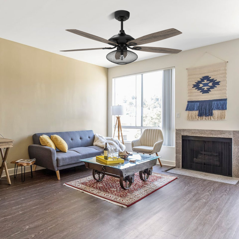 Ventilateur de plafond 52 po avec télécommande et ensemble d'éclairage inclus Salon
