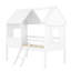 Lit mezzanine simple bas en blanc