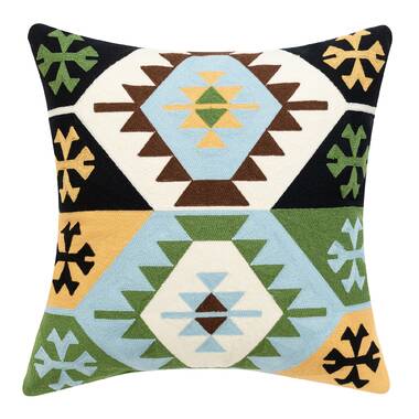 Corrigan Studio® Set Of 4 Floral/Leaf Green Embroidered Pillow Covers