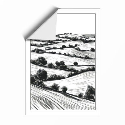 Agricultural Landscape Minimalist - Framed Print