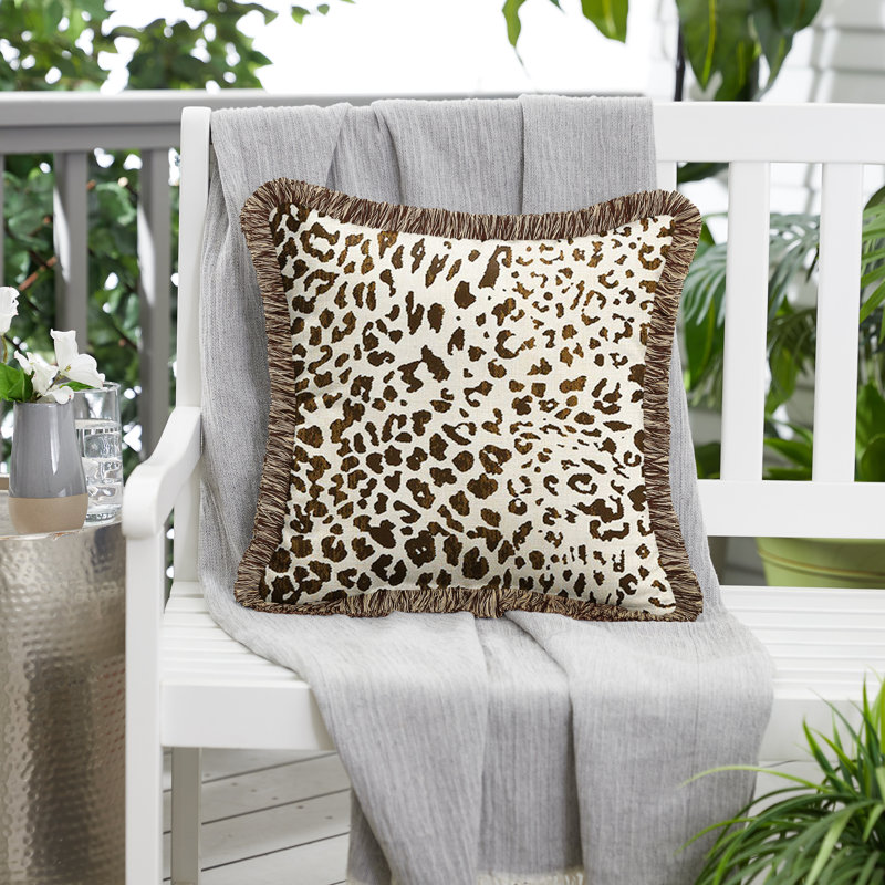 Fringed Outdoor Throw Pillow