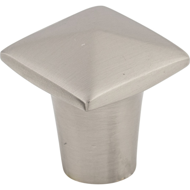 Aspen II 3/4" Length Square Knob, Brushed Satin Nickel, 7/8" Length