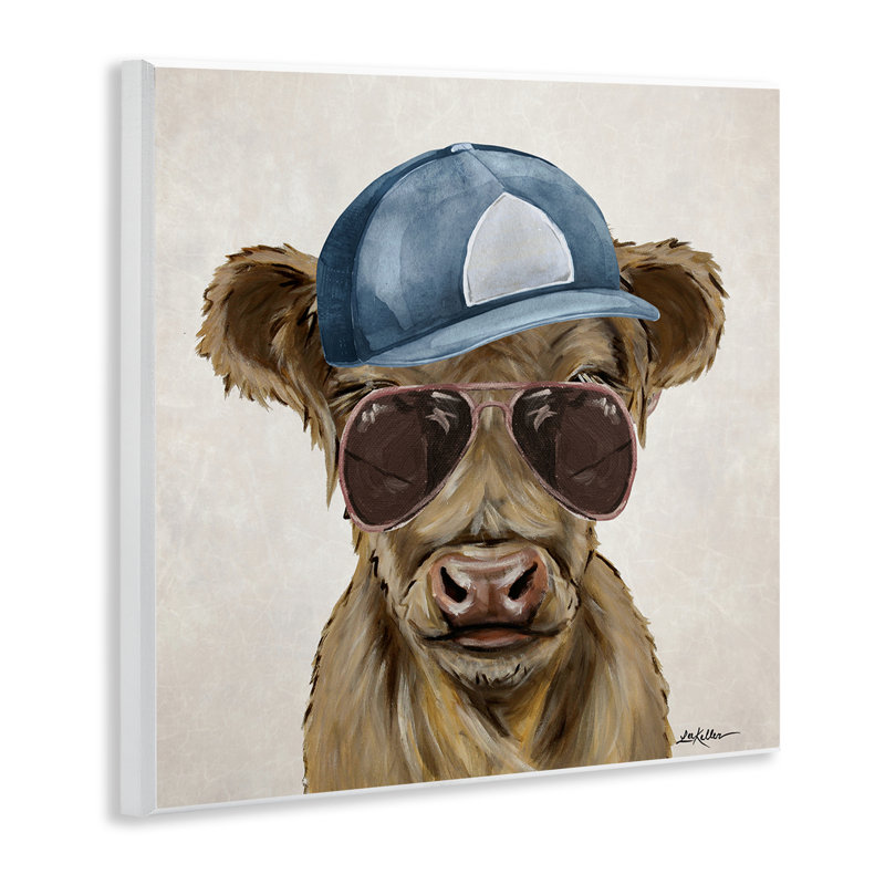 «Cool Bovins with Cap & Glasses», art mural par Lee Keller