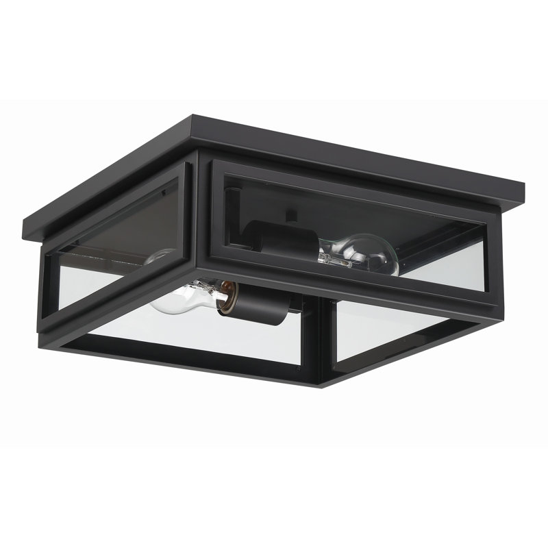 Plafonnier encastré d'extérieur noir mat