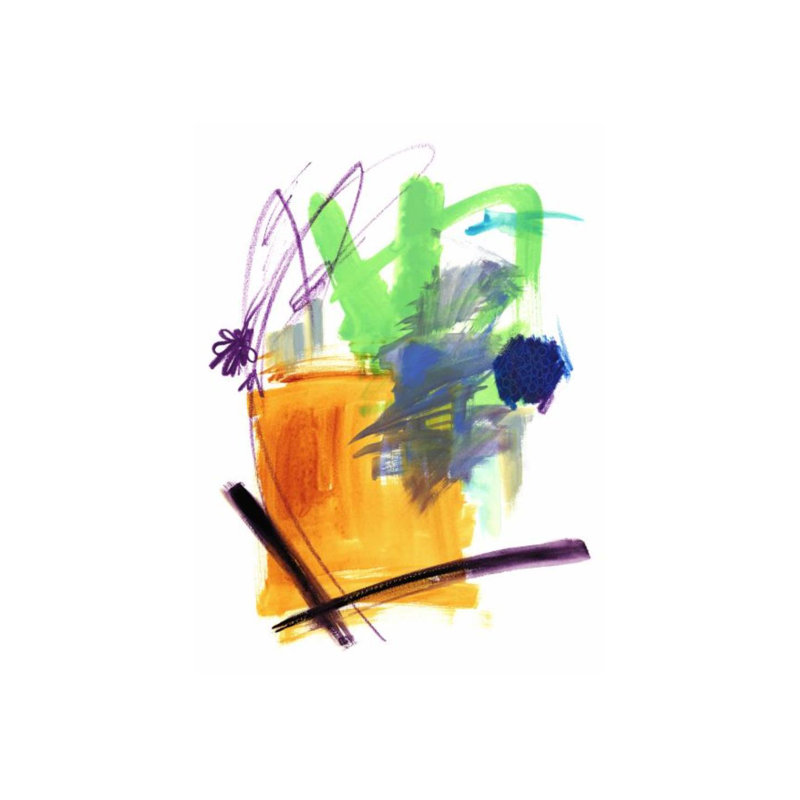 Candy Burst II Painting by Guseul Park, 53" H x 40" W, Image Brush Gel