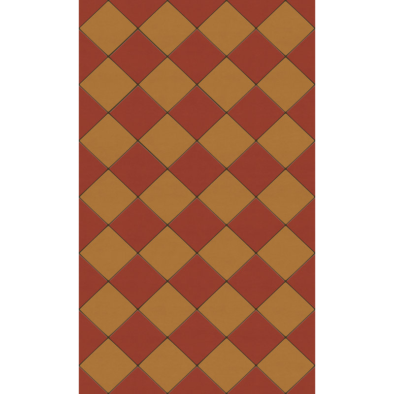 Hooppole Vinyl Checkered Indoor Rug, Rectangle 3' x 5'