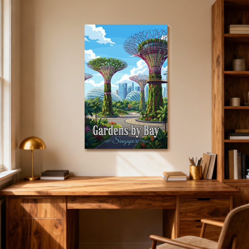«Scenic & Cityscapes Gardens by Bay singapour Supertrees», reproduction d'art, H 36 po x l 24 po