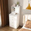 Meuble-lavabo multifonctionnel avec miroir à 3 températures de couleur, tabouret caché et 4 compartiments blancs pour l'organisation de la chambre à coucher Compact 31, tablettes de rangement sous le siège à densité moyenne