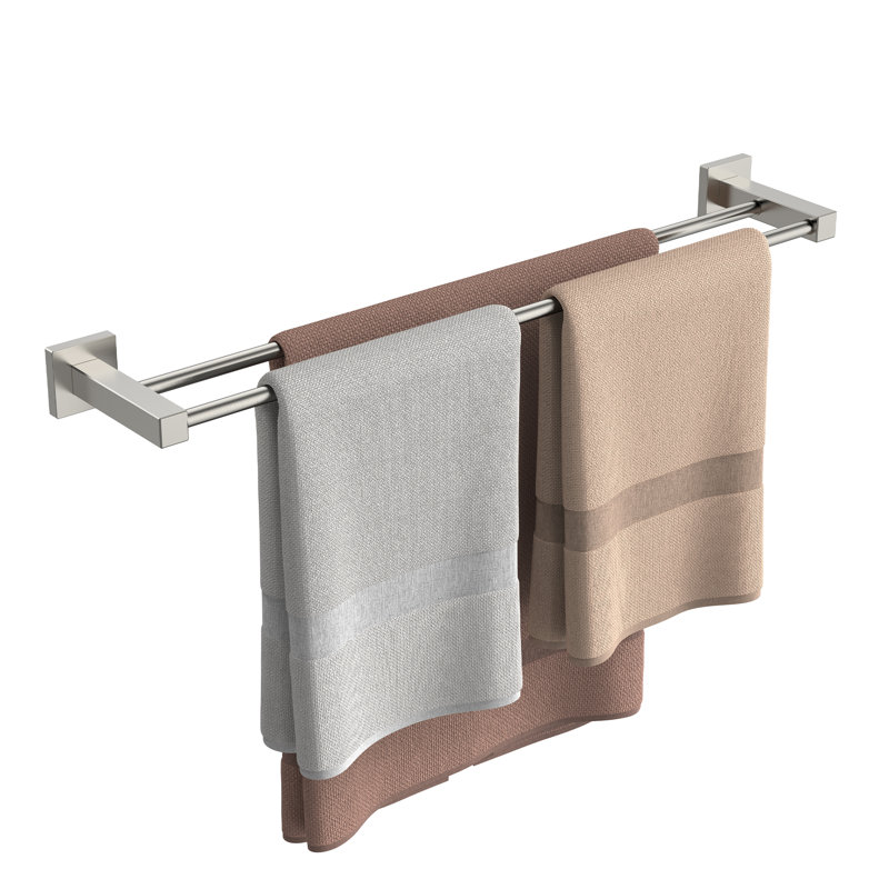 Porte-serviettes mural 24 po avec porte-serviettes double 24 po et quincaillerie d'installation, Stainless Steel