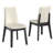 Cipolla 47" Wood Finish Fixed Top Round Dining Set - 5-Piece, Dining Table, White Faux Leather Dining Chairs-107170452