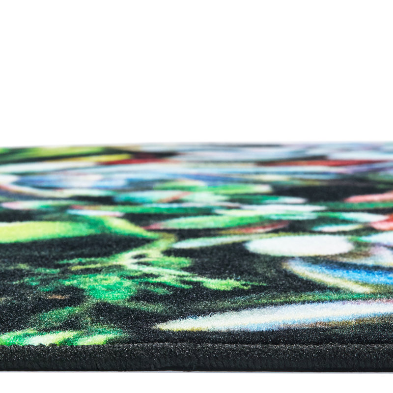 Tapis vert / rouge / bleu touffeté Pixel Perfect, Rectangle 6 pi x 9 pi