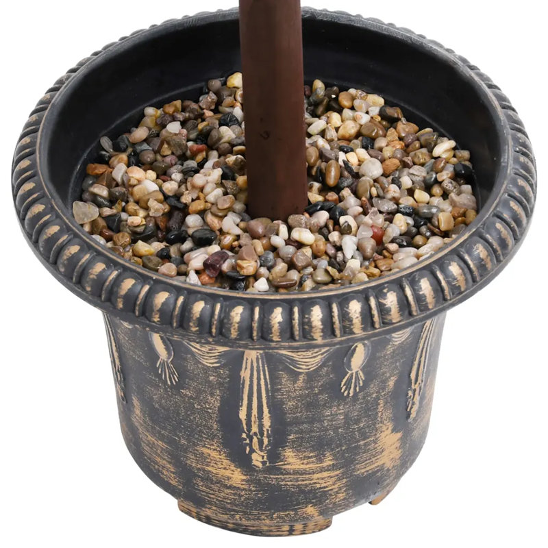 118cm Faux Boxwood Plant in Wood Pot