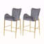 Ensemble de 2 tabourets de bar à hauteur de comptoir, fauteuils à hauteur de bar, tabourets en velours avec pieds et repose-pieds dorés