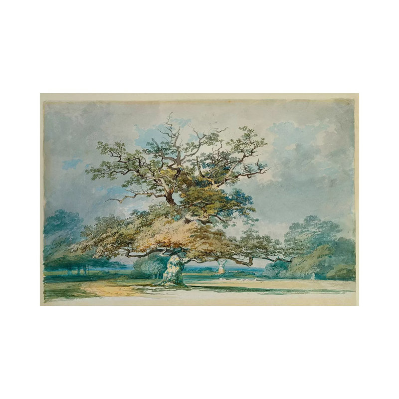 A Landscape with an Old Oak Tree - Gallery-Wrapped Canvas Giclée, 12" H x 18" W