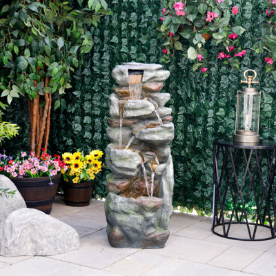 Fontaine multi-niveaux avec lumières DEL, 39 po 