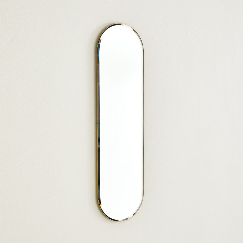 Navona Oval Metal Beveled Mirror, 36" x 10"