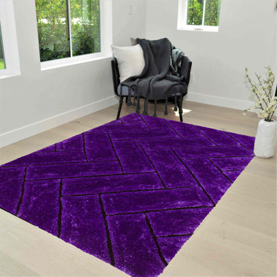 Tapis modernes fabriqués à la main mauve 3-D-801 5 pi x 7 pi Handcraft Rugs