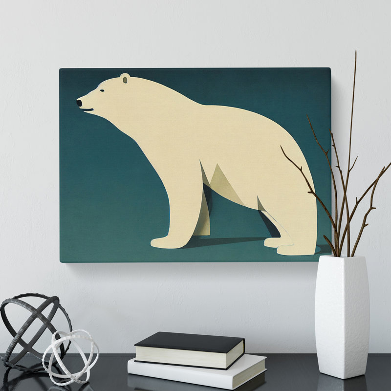 Intriguing Polar Bear Abstract - Wrapped Canvas, 50cm H x 76cm W x 3cm D