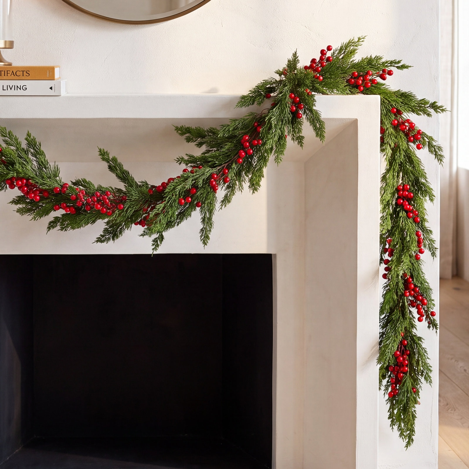 65" Berry Cypress Christmas Garland