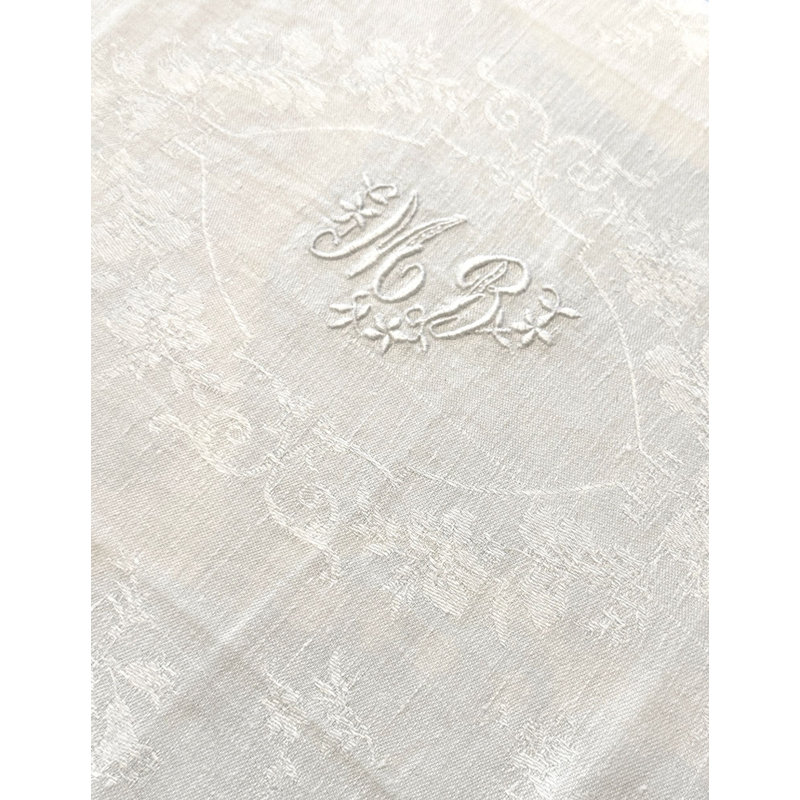 1920s French linen MB Monogram Dinner Napkins
