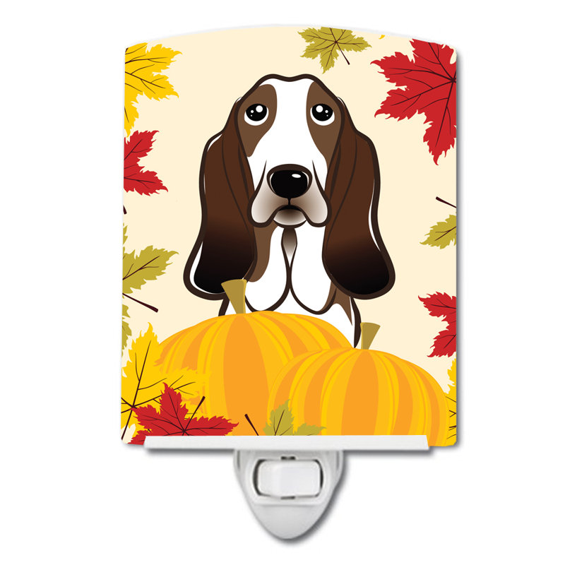 Shih Tzu Thanksgiving Ceramic Night Light, Basset Hound