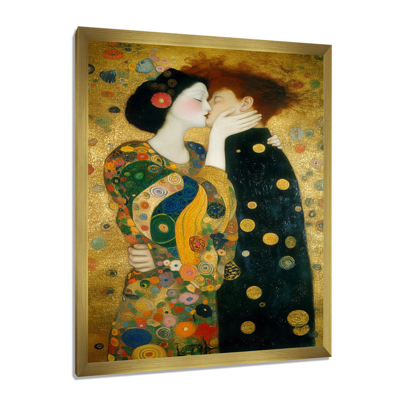 Impression intime sur toile, "Couple intime", H 40 po x l 30 po, Cadre photo unique, Doré