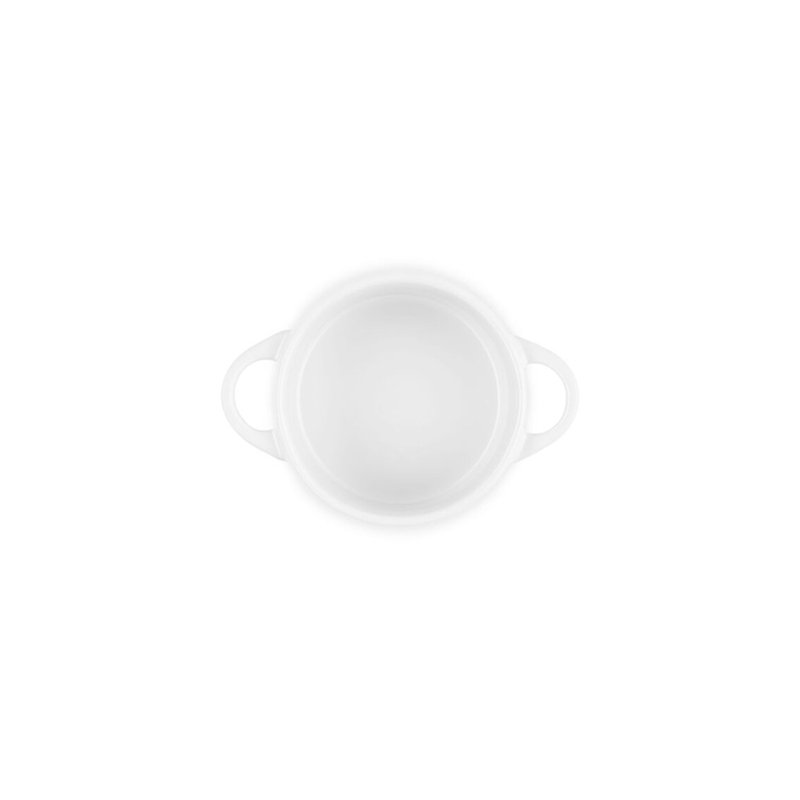 Le Creuset Stoneware Mini Round Cocotte, 24 Ounce, White, White