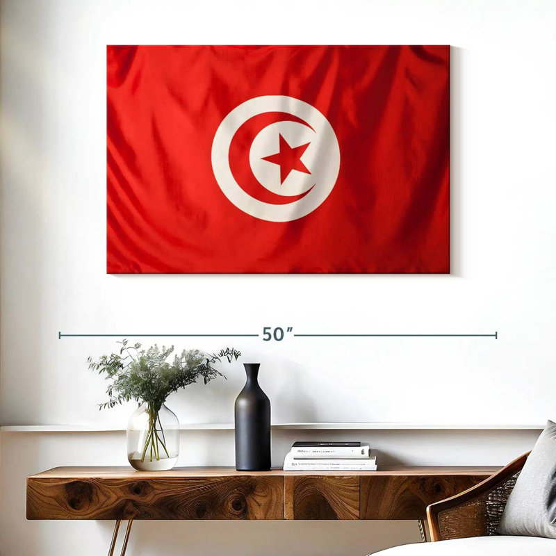 Drapeau Borges de la Tunisie, H 26 po x l 39 po
