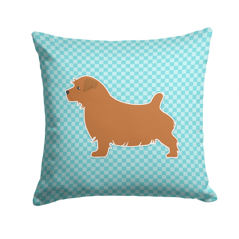 Coussin intérieur/extérieur Norfolk Terrier, H 14 po x l 14 po x P 3 po, Bleu
