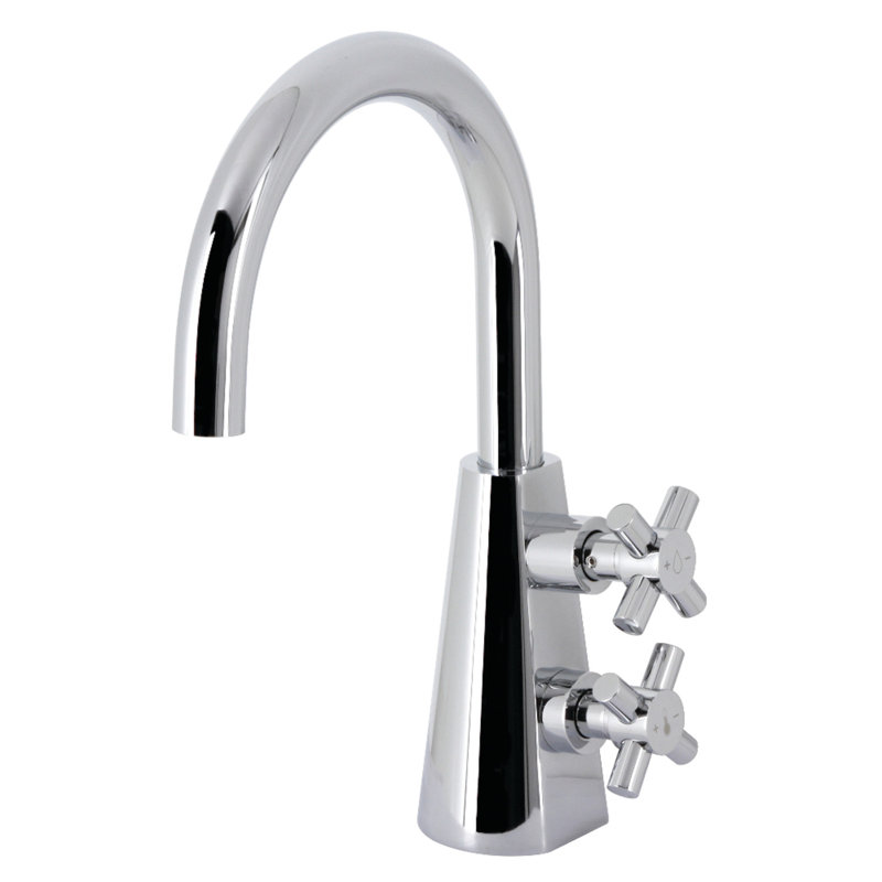 Kingston Brass Constantine Two-Handle 1-Hole Deck Mount Bathroom Faucet with Push Pop-Up, Polished Chrome