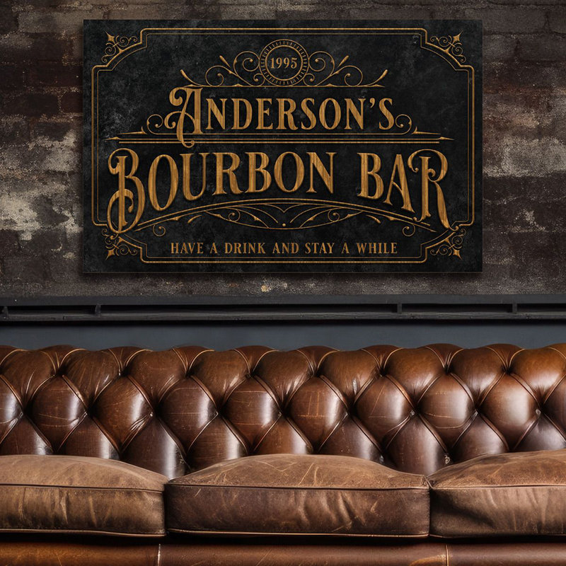 Vintage-Reserve Custom Bourbon Bar Sign - Vintage Bourbon Sign Wall Décor, Yes