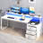 Modular Computer Desk with Built-In Electrical Outlet-292889307