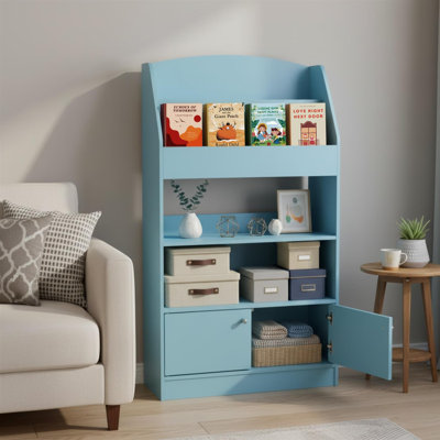 Bureau de rangement moderne bleu clair Lova