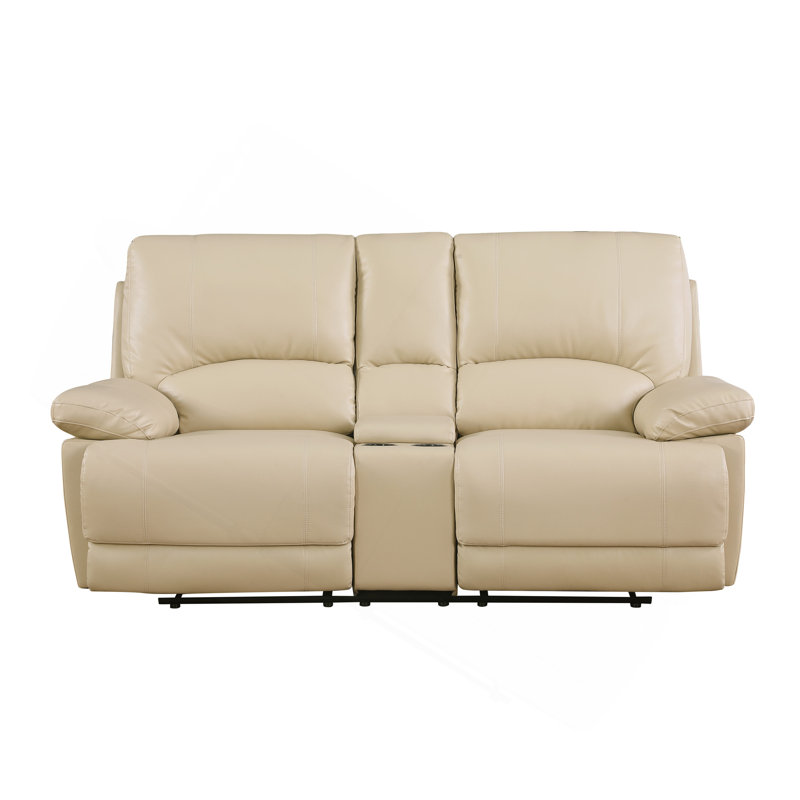 Canapé inclinable en cuir Global United, Beige