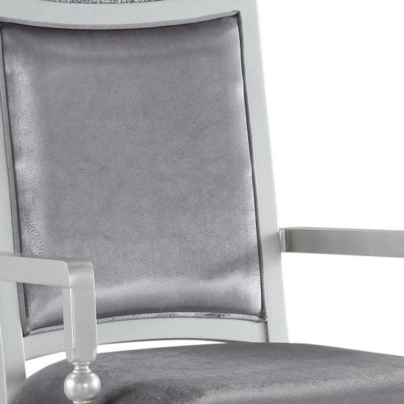 Ensemble de deux fauteuils de salle à manger en tissu platine