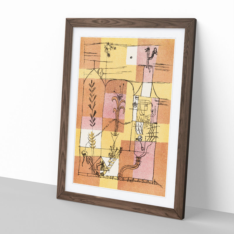 In the Spirit of Hoffmann by Paul Klee - Picture Frame Painting, 65cm H x 48cm W x 2cm D, Walnut Framed